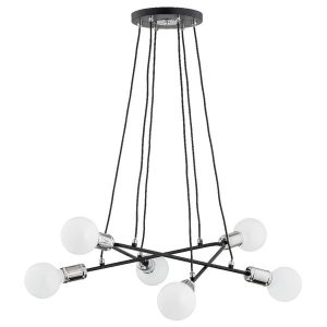 Lampa wisząca VIVIA czarna 6xE27x15W wym:75x59x49cm IP20 Alfa 1027164 Lampa wisząca VIVIA czarna 6xE27x15W wym:75x59x49cm IP20 Alfa 1027164