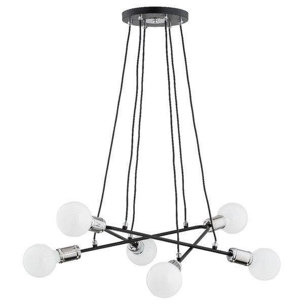 Lampa wisząca VIVIA czarna 6xE27x15W wym:75x59x49cm IP20 Alfa 1027164