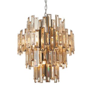Lampa wisząca VIVIANA kryształy chromowana-szampańska 12xE14x15W IP20 Endon 1025584 Lampa wisząca VIVIANA kryształy chromowana-szampańska 12xE14x15W IP20 Endon 1025584