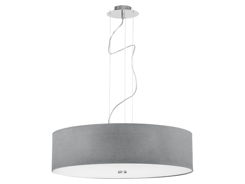 Lampa wisząca Viviane 3-punktowa tkaninowa szara 17341