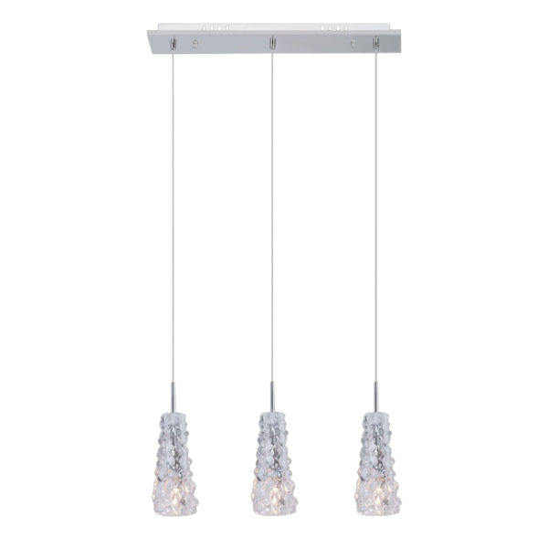 Lampa wisząca Viviera bryły lodu chromowana 3xG4x20W IP20 Italux 1025803