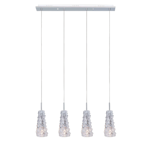 Lampa wisząca Viviera bryły lodu chromowana 4xG4x20W IP20 Italux 1027044