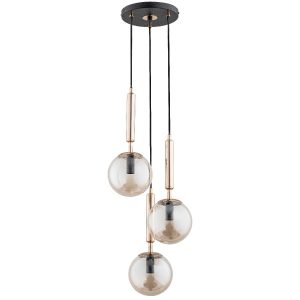 Lampa wisząca VOLDA czarno-złoto-bursztynowa 3xE14x10W IP20 Alfa 984854 Lampa wisząca VOLDA czarno-złoto-bursztynowa 3xE14x10W IP20 Alfa 984854