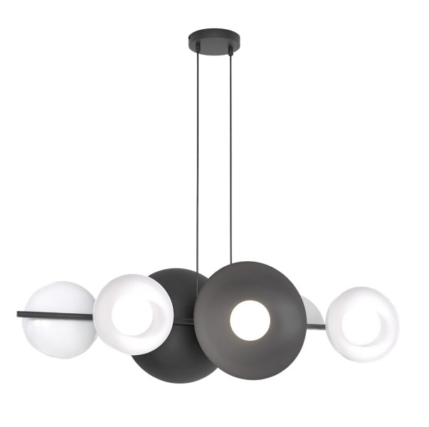 Lampa wisząca VOLUM czarno-biała 6xG9x15W wym:140x100x23cm IP20 Emibig 1025314
