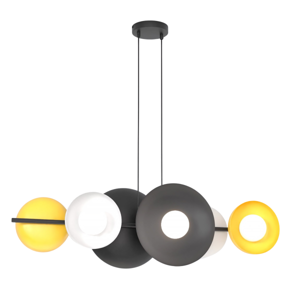 Lampa wisząca VOLUM czarno-pomarańczowo-biała 6xG9x15W IP20 Emibig 1025277