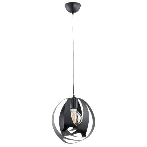 Lampa wisząca WAVE unikatowy klosz czarna 1xE27x15W IP20 Alfa 1025373