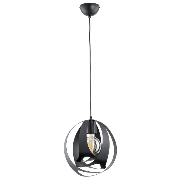 Lampa wisząca WAVE unikatowy klosz czarna 1xE27x15W IP20 Alfa 1025373