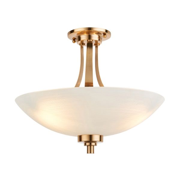 Lampa wisząca WELLES postarzana mosiężna szczotkowana 3xE27x20W IP20 Endon 1030233