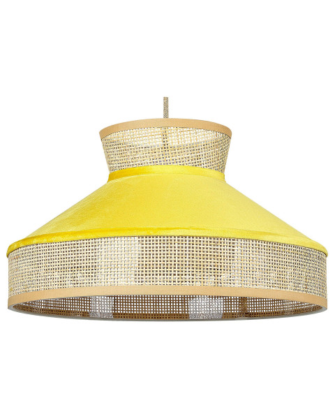 Lampa wisząca welurowy klosz naturalny z żółtym 60805
