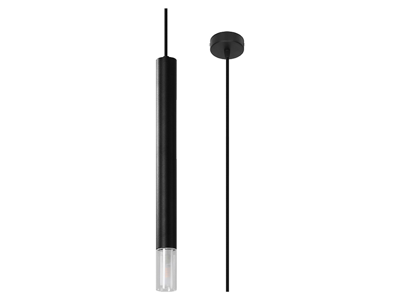 Lampa wisząca Wezyr 1 stalowa czarna 52548