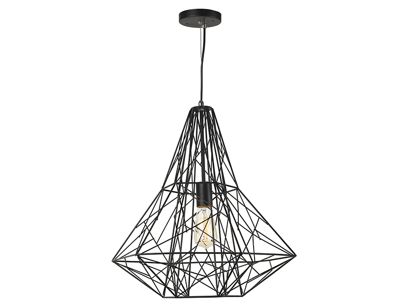 Lampa wisząca Wire metalowa czarna 20996