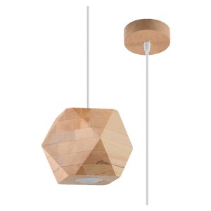 Lampa wisząca Woody drewniana brązowa 52575 Lampa wisząca Woody drewniana brązowa 52575