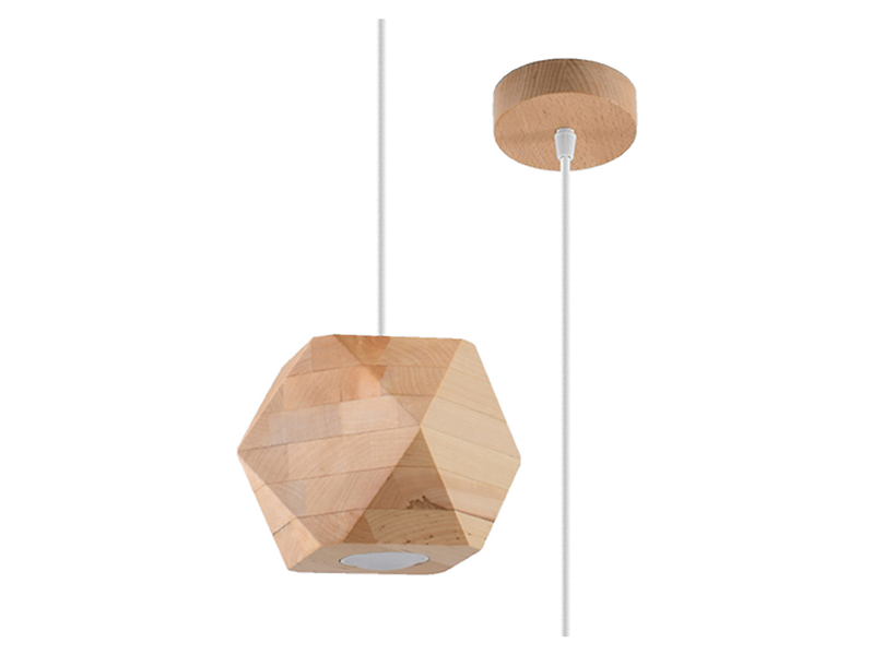 Lampa wisząca Woody drewniana brązowa 52575