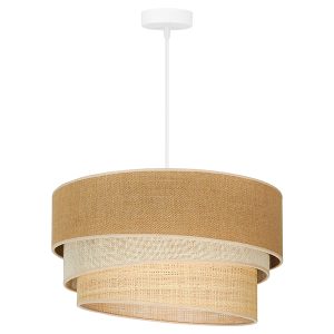Lampa wisząca Yute Trio tkaninowa beżowa 333713 Lampa wisząca Yute Trio tkaninowa beżowa 333713