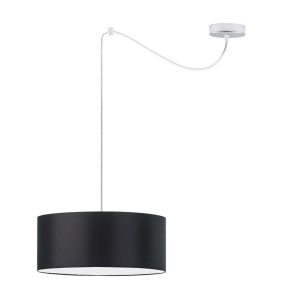 Lampa wisząca z abażurem WAIKIKI W1 Chrom – Czarny 879394 Lampa wisząca z abażurem WAIKIKI W1 Chrom – Czarny 879394