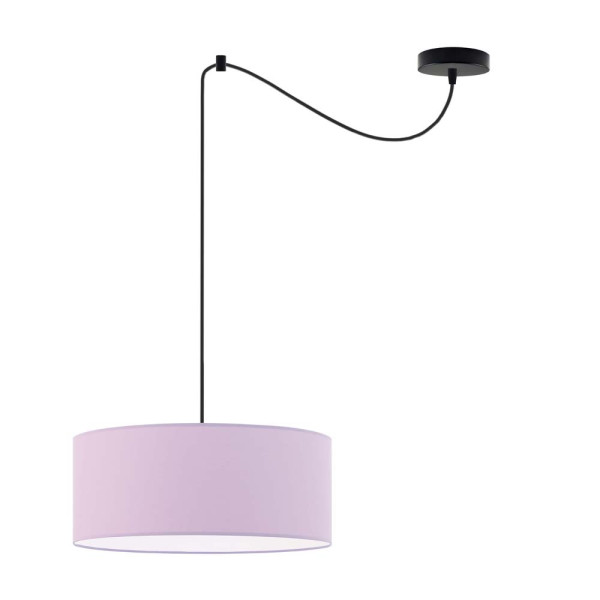 Lampa wisząca z abażurem WAIKIKI W1 Czarny - Jasny Fioletowy 879462