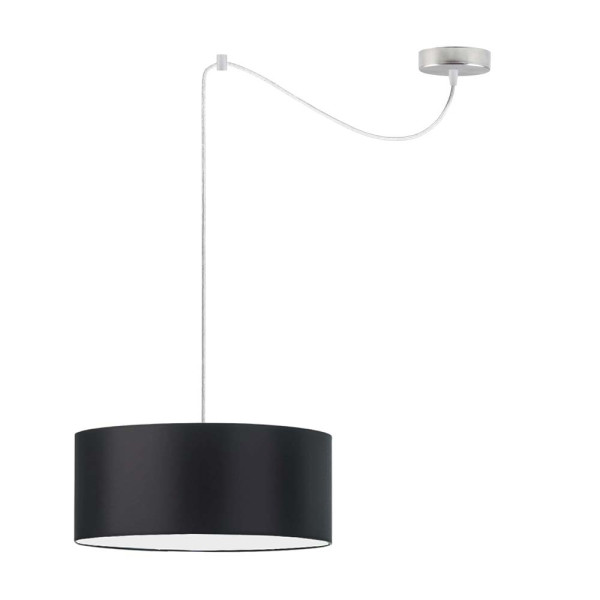 Lampa wisząca z abażurem WAIKIKI W1 Stal Szczotkowana - Czarny 879468