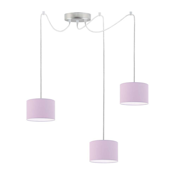 Lampa wisząca z kloszem WAIKIKI W3 Stal Szczotkowana - Jasny Fioletowy 879984