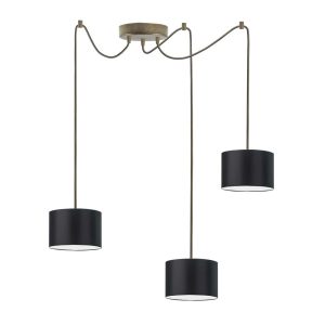 Lampa wisząca z kloszem WAIKIKI W3 Stare Złoto – Czarny 879993 Lampa wisząca z kloszem WAIKIKI W3 Stare Złoto – Czarny 879993