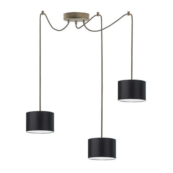 Lampa wisząca z kloszem WAIKIKI W3 Stare Złoto - Czarny 879993