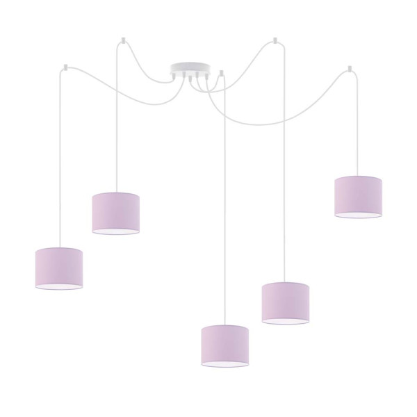 Lampa wisząca z kloszem WAIKIKI W5 Biały - Jasny Fioletowy 883613