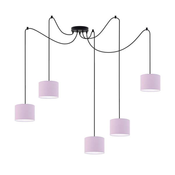 Lampa wisząca z kloszem WAIKIKI W5 Czarny - Jasny Fioletowy 883539