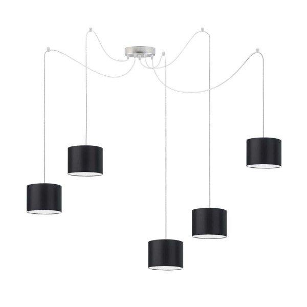 Lampa wisząca z kloszem WAIKIKI W5 Stal Szczotkowana - Czarny 883564
