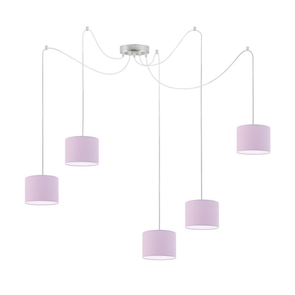 Lampa wisząca z kloszem WAIKIKI W5 Stal Szczotkowana - Jasny Fioletowy 883617
