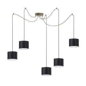 Lampa wisząca z kloszem WAIKIKI W5 Stare Złoto – Czarny 883615 Lampa wisząca z kloszem WAIKIKI W5 Stare Złoto – Czarny 883615