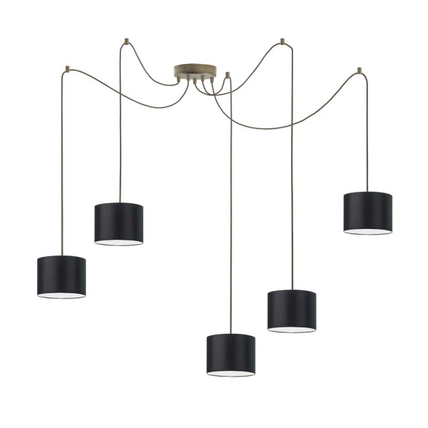 Lampa wisząca z kloszem WAIKIKI W5 Stare Złoto - Czarny 883615