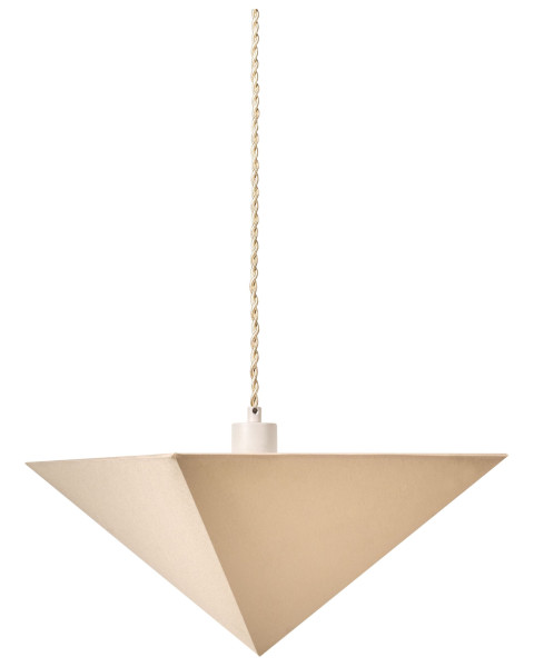 Lampa wisząca z materiałowym abażurem beżowa 902846
