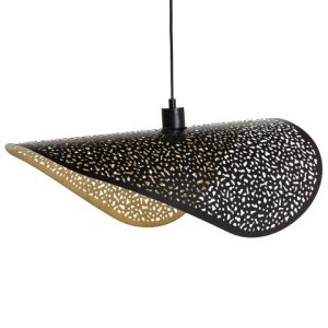 Lampa wisząca z metalowym kloszem czarna 384960 Lampa wisząca z metalowym kloszem czarna 384960