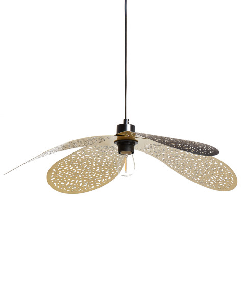 Lampa wisząca z metalowym kloszem czarna 384955