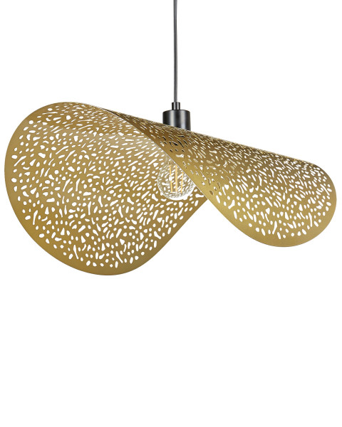 Lampa wisząca z metalowym kloszem złota 384959