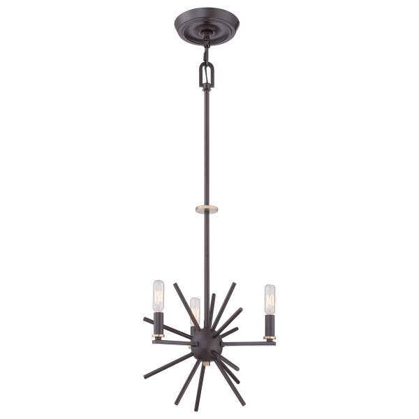 Lampa wisząca zachodni brąz Carnegie 3xE14x60W wym: 125,8x33x33 cm Quoizel 850493