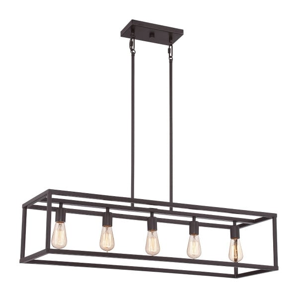 Lampa wisząca zachodni brąz New Harbor 5xE27x60W Quoizel 850483