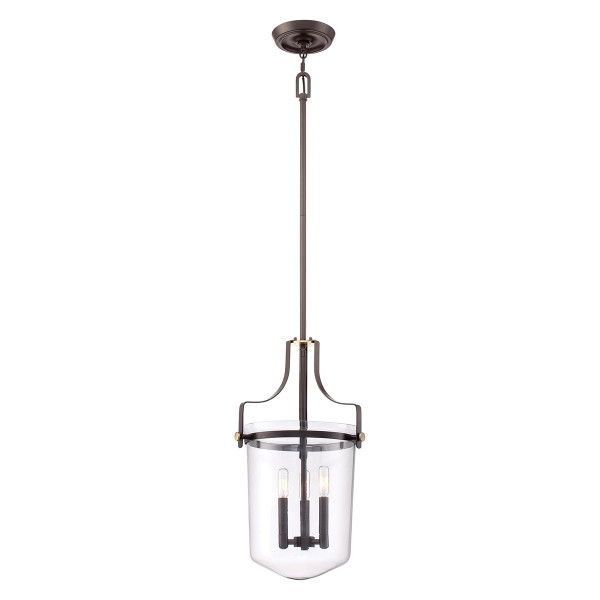Lampa wisząca zachodni brąz Penn Station 3xE14x40W Quoizel 849490