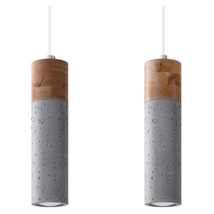 Lampa wisząca Zane 2punktowa betonowa szara 52554 Lampa wisząca Zane 2punktowa betonowa szara 52554