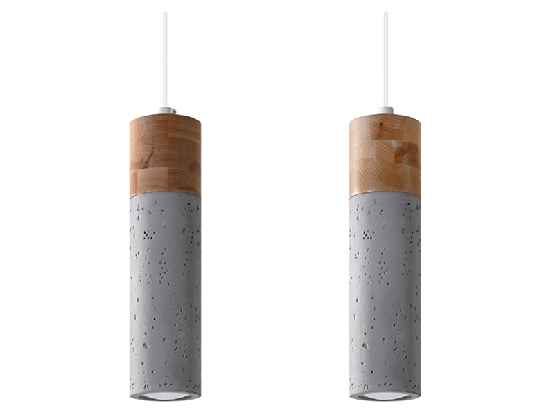 Lampa wisząca Zane 2punktowa betonowa szara 52554