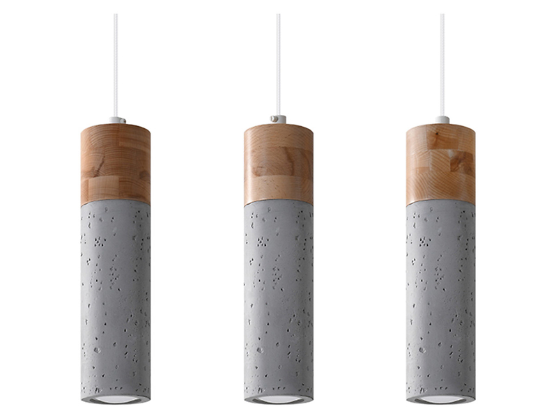 Lampa wisząca Zane 3-punktowa betonowa szara 52555