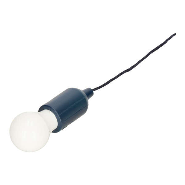 LAMPA WISZĄCA Żarówka granatowa na baterie mleczny klosz 716076