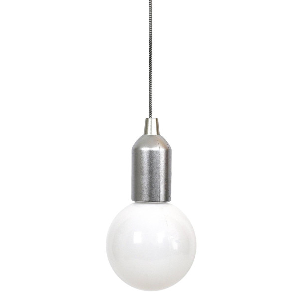 LAMPA WISZĄCA Żarówka srebrna L 110 cm mleczny klosz 716088