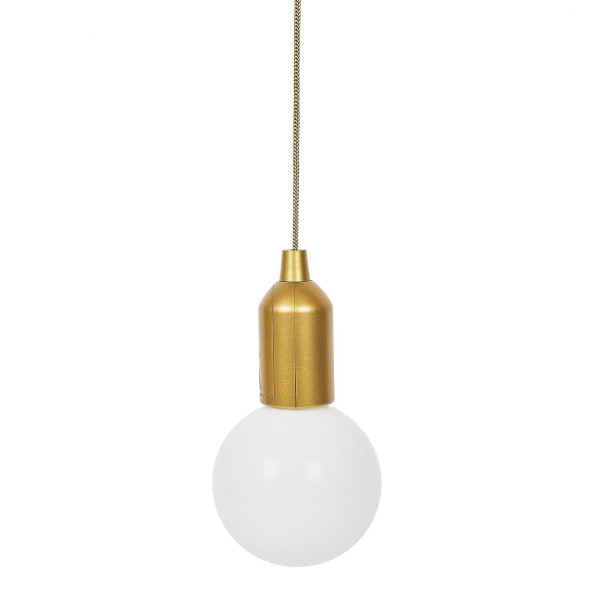 LAMPA WISZĄCA Żarówka złota L 110 cm mleczny klosz 716080