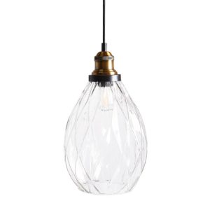 Lampa wisząca ze szklanym kloszem przezroczysta 384956