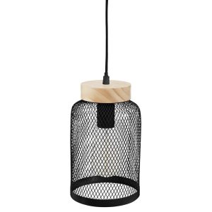 LAMPA WISZĄCA Zely czarna METALOWY KLOSZ siatka 438645