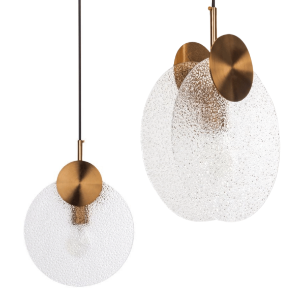 Lampa Wisząca ZENDER Szkło Mrożone Złota Nowoczesna 963723
