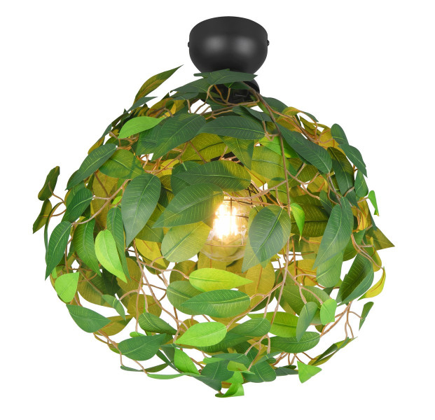 Lampa wisząca zielono-czarna LEAVY 1xE27x28W wym: 58x38x38 cm RL 860710
