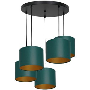 Lampa wisząca zielono-czarny matowy-złota Arden 5xE27x15W Luminex 846006 Lampa wisząca zielono-czarny matowy-złota Arden 5xE27x15W Luminex 846006