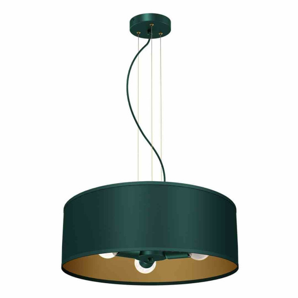 Lampa wisząca zielono-złota VERDE 3xE27x40W wym: 90x50x50 cm Milagro 852309