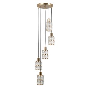 Lampa wisząca złota ALMA 5xE27x40W wym: 120x30x30 cm Italux 837369 Lampa wisząca złota ALMA 5xE27x40W wym: 120x30x30 cm Italux 837369
